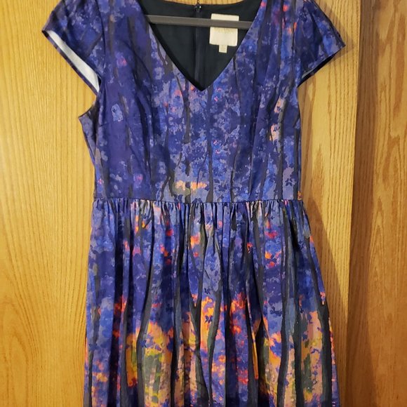 Modcloth Frondescent Fete Dress in Dusk Thicket L - Picture 2 of 5